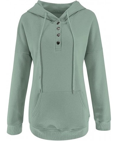 Holiday Sweatshirt For Women Fashion Hoodies Button Collar Pullover Drwastring Loose Long Sleeve Tops Holiday Outfits A02gree...