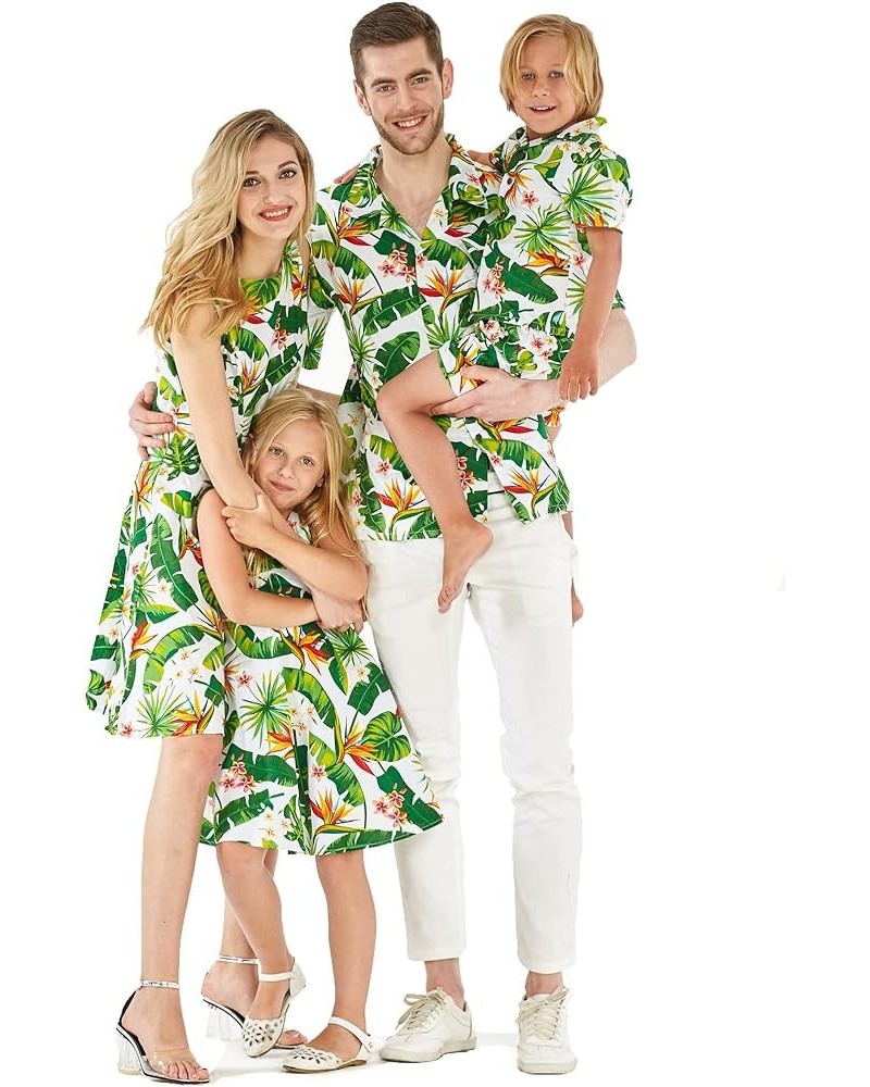 Matchable Family Hawaiian Luau Men Women Girl Boy Clothes in Bird of Paradise Big Boy Boy Short Sleeve $22.35 Jewelry