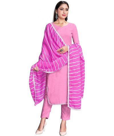 Indian Kurti for Womens With Pant Dupatta | Rayon Dress Kurtis Kurta For Women Dress Pink $21.62 Tops