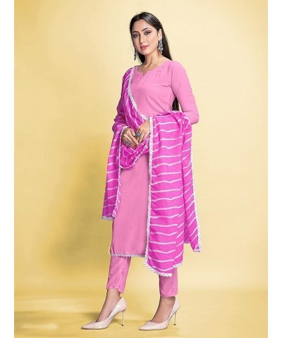 Indian Kurti for Womens With Pant Dupatta | Rayon Dress Kurtis Kurta For Women Dress Pink $21.62 Tops