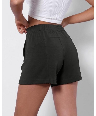 Modal Soft Relaxed Shorts with Pockets for Women High Wasit Casual Shorts Black $15.89 Activewear