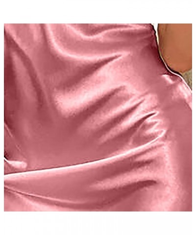 Women Slip Satin Nightgown V-neck Chemise Soft Sexy Teddy Lingerie Lace Cutout Gauze Underwear Pajamas D-pink $3.62 Sleep & L...