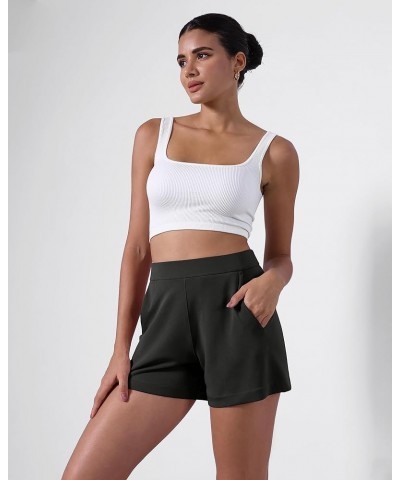 Modal Soft Relaxed Shorts with Pockets for Women High Wasit Casual Shorts Black $15.89 Activewear