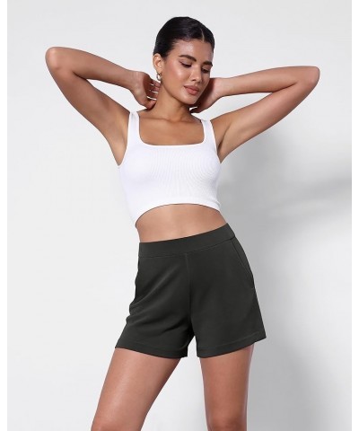 Modal Soft Relaxed Shorts with Pockets for Women High Wasit Casual Shorts Black $15.89 Activewear