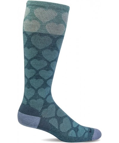 Women's Heart Throb Moderate Graduated Compression Sock Blue Ridge $14.00 Activewear