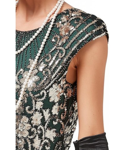 Women's 1920s Sequins Flapper Gatsby Cocktail Dress with 20s Headband Accessories Set Style Cocktail Gold Green $30.90 Others