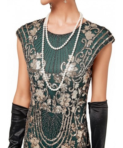 Women's 1920s Sequins Flapper Gatsby Cocktail Dress with 20s Headband Accessories Set Style Cocktail Gold Green $30.90 Others