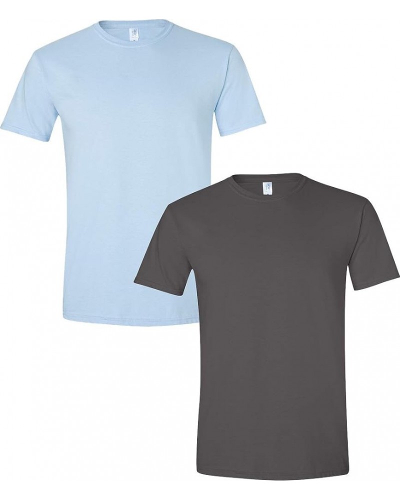 Adult Ultra Cotton T-Shirt with Pocket, Style G2300, 2-Pack Lightblue-charcoal $12.96 T-Shirts