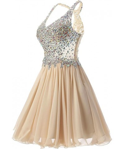 Women's V Neck Beaded Chiffon Homecoming Dress Short Prom Gown 2023 Cocktail Party Dress Grey $34.50 Dresses