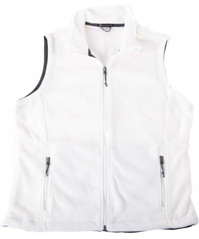 Woman's fleece Vest | Polar Fleece Vest for Woman with Zippered Pockets White $19.80 Vests