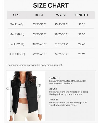 Womens Puffer Vest Stand Collar Zip Up Sleeveless Padded Gilet Coat with Pockets Dustyblue $27.83 Vests