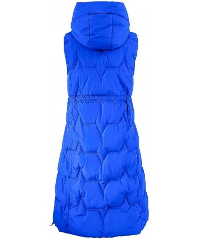 Women's Long Puffer Vest Sleeveless Quilted Jacket Slim Fit Vest Full Zip Hoodies Thickened Warm Windbreakers with Pocket B-r...