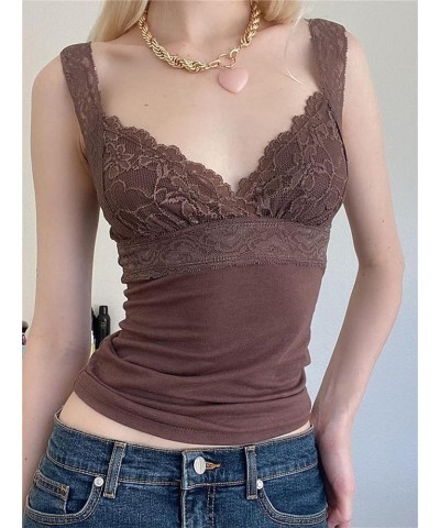 Women Sexy Lace Bustier Corset Lingerie Spaghetti Strap Push Up Boned Crop Cami Top Sleeveless Going Out Tank Tops K Brown $6...