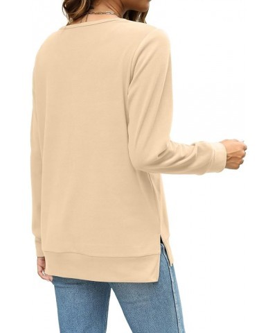 Womens Pullover Sweaters V Neck Lightweight Tunic Tops Fall Fashion 2023 Khaki $9.51 Hoodies & Sweatshirts