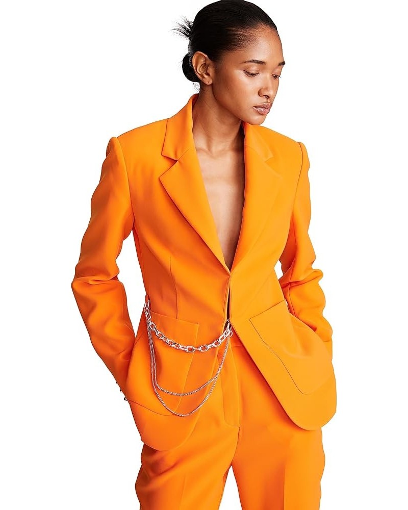 Women's Avery Jacket in Stretch Crepe Papaya $173.21 Blazers