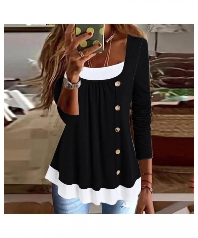 Women Round Neck Long Sleeve Shirts Casual Slouchy Knitted See Through Tunic Tops Stretch Tee Blouses and Tops 3941-uffhde-bl...