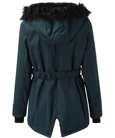 Jackets for Women Jackets Women Long Sleeve Longer Length Parka,Winter Coats for Women Cotton Puffer Jacket F Dark Green $8.6...