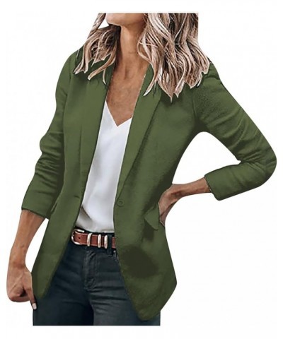 Blazer Jackets for Women Casual Lapel Lightweight Blazer Open Front Long Sleeve Jacket Suits Work Office Daily Jackets ♥ Army...