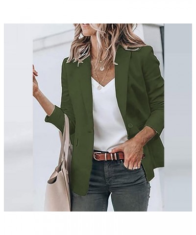 Blazer Jackets for Women Casual Lapel Lightweight Blazer Open Front Long Sleeve Jacket Suits Work Office Daily Jackets ♥ Army...