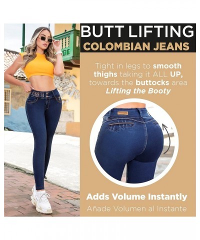 Colombian Jeans Pantalones Colombianos Levanta Cola Butt Lifting Skinny Jean Mid Rise Blue Blue $28.50 Jeans