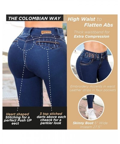 Colombian Jeans Pantalones Colombianos Levanta Cola Butt Lifting Skinny Jean Mid Rise Blue Blue $28.50 Jeans