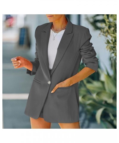 Business Casual Jackets for Women Long Sleeve Work Office Blazer Loose Open Front Lapel Button Jacket Outfit 01 Gray $8.37 Bl...