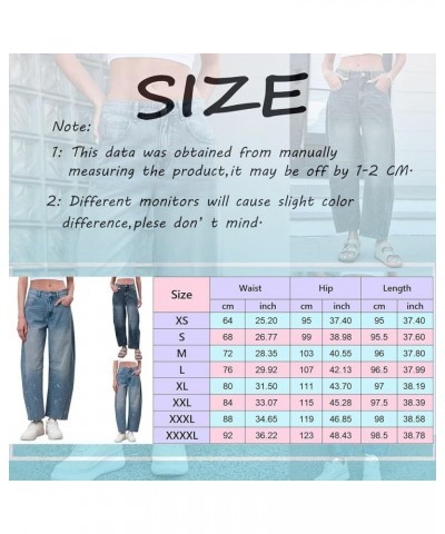 Women's Baggy Boyfriend Jeans Mid Rise Barrel Jeans Wide Leg Loose Y2k Cropped Denim Pants with Pockets B-light Blue $21.45 J...