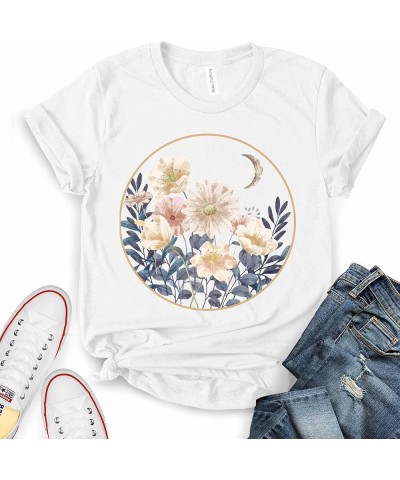 Sunflower Graphic T Shirts Inspirational Gift Short Sleeve Tees for Women Wildflower Women White $9.31 T-Shirts