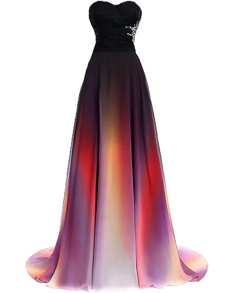 Ombre Chiffon Prom Evening Dresses for Women One Shoulder Long Bridesmaid Dress Formal Gown Style1-blackpink $43.00 Dresses