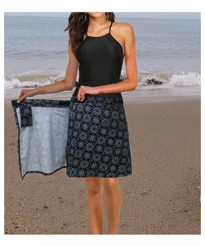 Women's Quick Wrap Beach Cover-up Athletic Skorts Multitasks Skirt for Running Workout Sports Black Flower a $9.24 Swimsuits