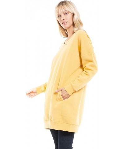 Women's Casual Oversized Loose Fit V-Neck Fleece Pullover Sweatshirts Tunic Fall Outfits S~3X Yellow $15.51 Hoodies & Sweatsh...