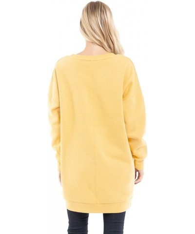 Women's Casual Oversized Loose Fit V-Neck Fleece Pullover Sweatshirts Tunic Fall Outfits S~3X Yellow $15.51 Hoodies & Sweatsh...