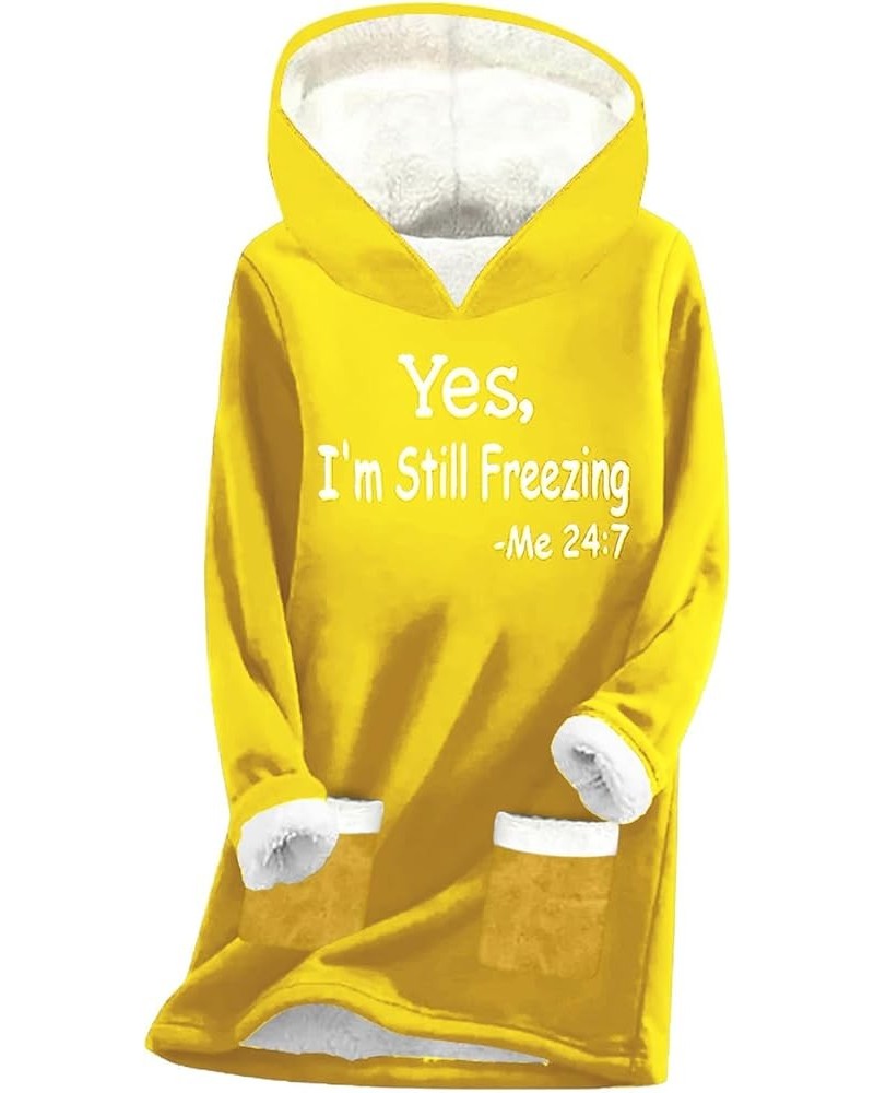 Yes Im Still Freezing Me 24/7 Sweatshirt Women Fuzzy Fleece Hoodies Sweatshirts Oversize Sherpa Pullover Tops Jzt001yellow $1...