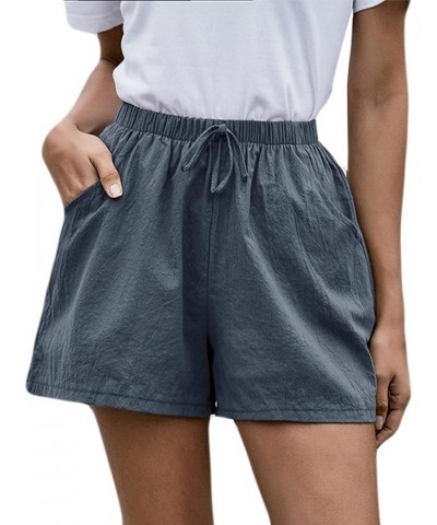 Womens Casual Comfy Shorts Summer w Pockets Wide Leg Cotton Shorts for Women Trendy Beach Pants Vacation Outfits A3dark Gray ...