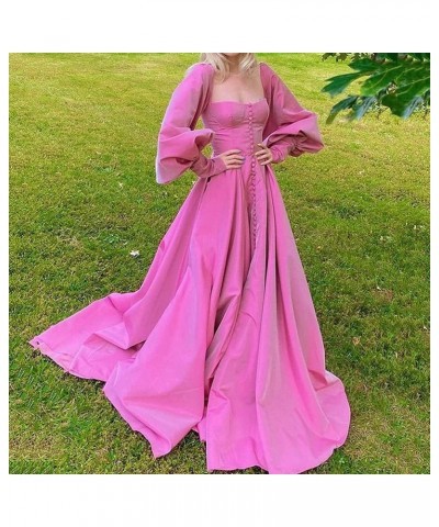 Women's Puffy Sleeve Prom Dress Sweetheart Satin Ball Gown Slit Formal Evening Gowns Princess Wedding Dresses Lilac $45.12 Dr...