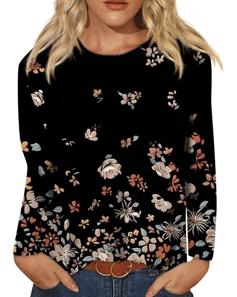 Women Tops,Womens Long Sleeve Shirts Cute Print Graphic Tees Blouses Casual Plus Size Basic Tops Pullover 3-black $8.19 Blouses