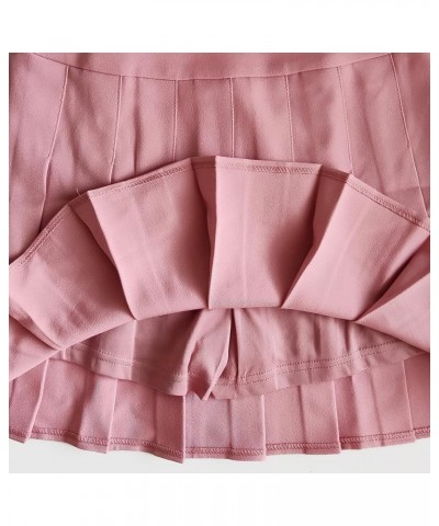 Women's High Waist Pleated Mini Skirt Skater Tennis Skirt Light Pink $12.64 Skirts