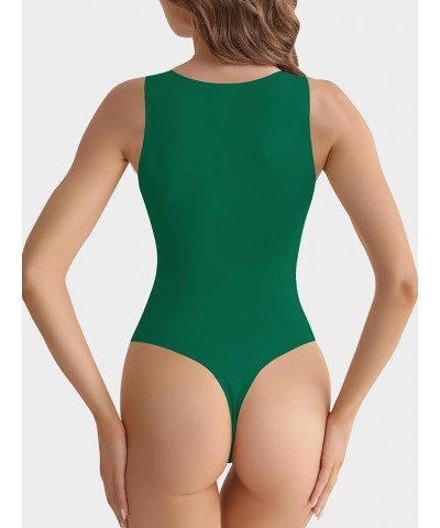 Womens Bodysuit with Built in Bra - Sleeveless High Neck Body Suit Tank Tops Going Out Top A-green $16.69 Lingerie