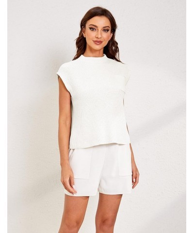 Womens 2 Piece Sweater Sets Summer Knit Tank Top and High Waist Shorts with Pockets Purewhite $16.44 Activewear