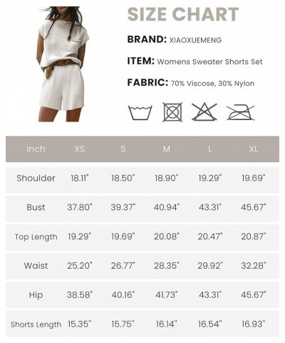 Womens 2 Piece Sweater Sets Summer Knit Tank Top and High Waist Shorts with Pockets Purewhite $16.44 Activewear