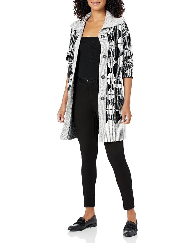 Women's Petite Soft Dot Cardigan Black Multi $33.45 Sweaters