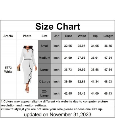 Church Dresses for Women Bodycon Long Sleeve Vintage Wrap Work Business Midi Pencil Dress 73white $12.76 Dresses