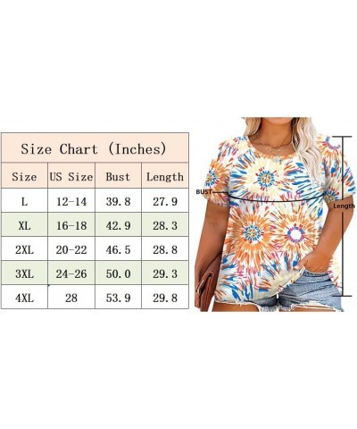 Womens Summer Casual Plus Size Tunic Tops Short Sleeve Tee Tshirt Color Block Blouse for Leggings Crewneck White Daisy+black ...