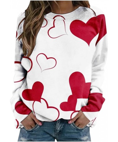 Womens Casual Loose Pullover Tops Valentine's Day Print Sweater Tshirt Printed Large Size Crew Neck Sweatshirt Multicolor-7 $...