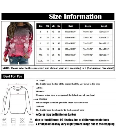 Womens Casual Loose Pullover Tops Valentine's Day Print Sweater Tshirt Printed Large Size Crew Neck Sweatshirt Multicolor-7 $...