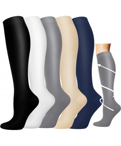 Graduated Medical Compression Socks for Women&Men Circulation Recovery-Knee High Supports Running Socks Multi011 Large-X-Larg...