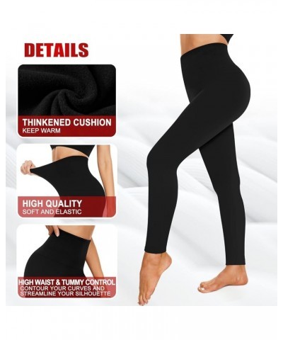 3 Pack Fleece Lined Leggings Women High Waisted Warm Winter Yoga Pants for Women Thermal Running Workout Leggings F-black/Nav...