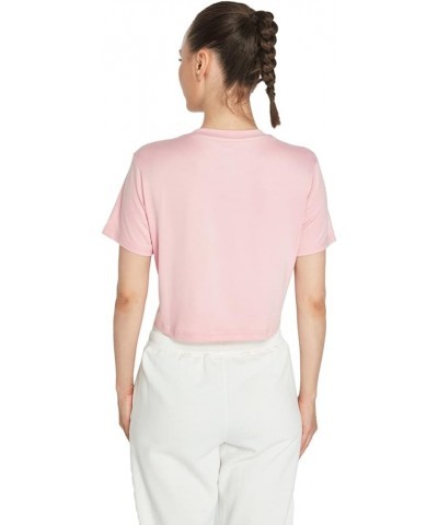 Women's Ultra Soft Cropped T Shirt Crew Neck Tees Casual Loose Fit Basic Lightweight A18_pink Cropped $14.83 T-Shirts