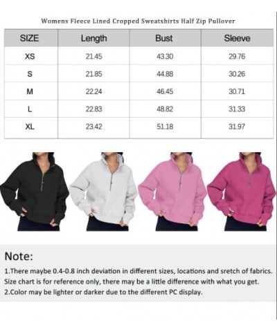 Womens Sweatshirts Half Zip Cropped Pullover Fleece Quarter Zipper Hoodies Fall outfits Clothes Thumb Hole Red $16.32 Hoodies...