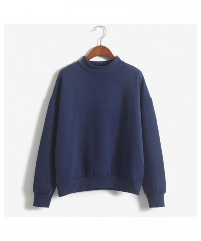 No Hood Sweatshirts Crew Neck Solid Pullover Sweatshirts Long Sleeve Brooklyb New York Fall Cozy Graphic Pullovers Navy-c $11...